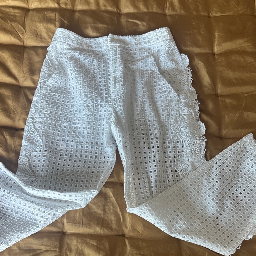 Pinko White Lace Pants